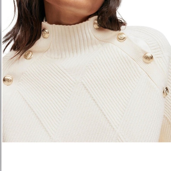 MAJE MARNA DIAMOND RIB MOCK NECK SWEATER - Picture 4 of 4